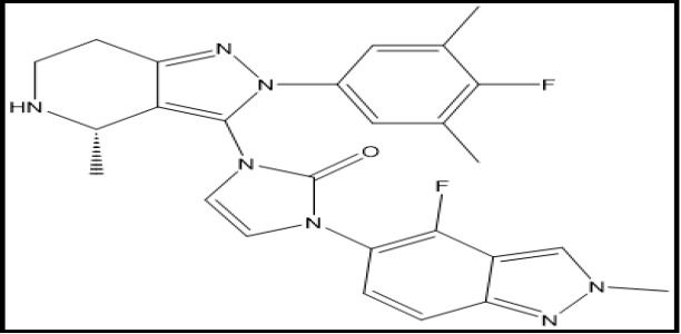 (S)-1-(4-fluoro-2-methyl-2H-indazol-5-yl)-3-(2-(4-fluoro-3,5-dimethylphenyl)-4-methyl-4,5,6,7-tetrahydro-2H-pyrazolo[4,3-c]pyridin-3-yl)-1H-imidazol-2(3H)-one