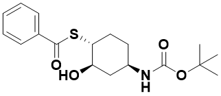 S-((1R,2R,4R)-4-((tert-butoxycarbonyl)amino)-2-hydroxycyclohexyl) benzothioate 1350636-89-3