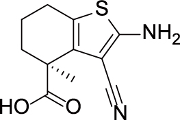 (S)-2-amino-3-cyano-4-methyl-4,5,6,7-tetrahydrobenzo[b]thiophene-4-carboxylic acid