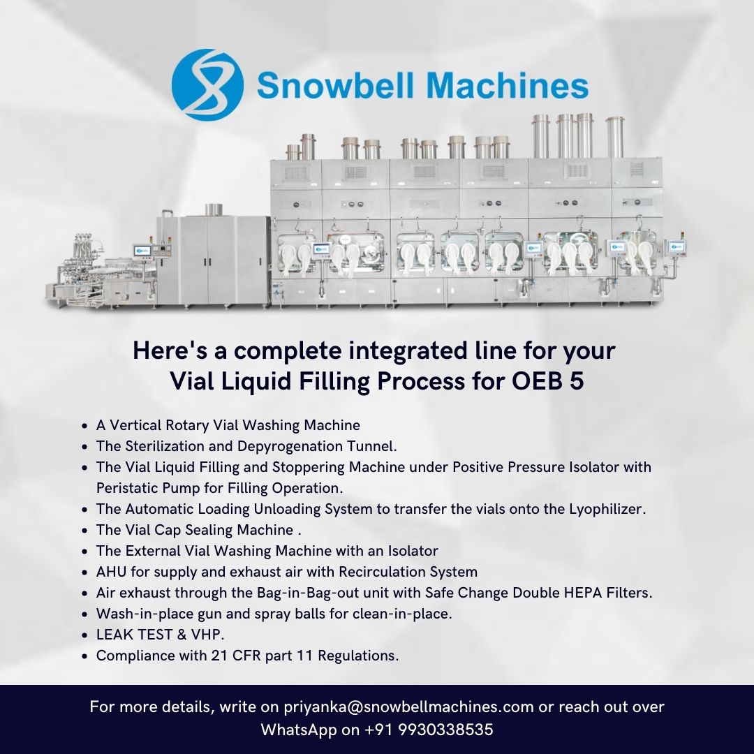 Snowbell Vial filling Line under Isolator 3