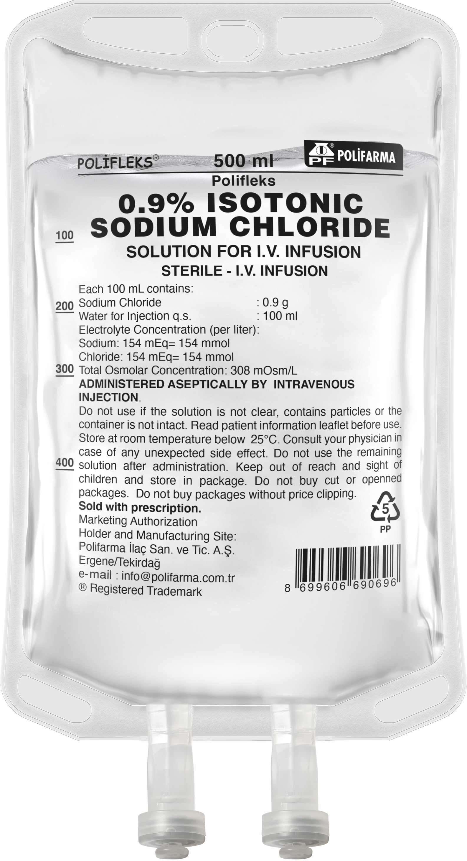 SOLUTION FOR POLYFLEX  0,9 % ISOTONIC SODIUM CHLORIDE I.V INFUSION