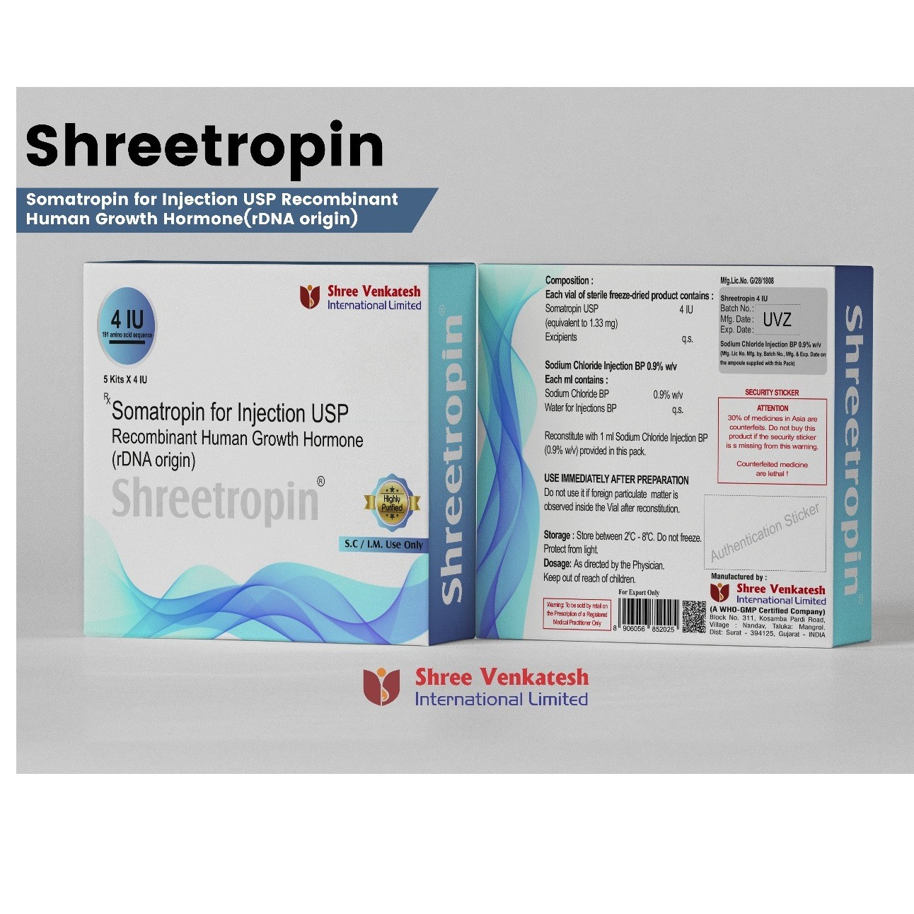 Somatropin for injection USP 4 IU - Shreetropin