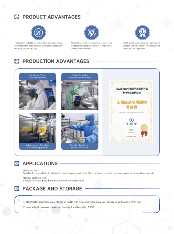 Sterile Sodium Hyaluronate (Hyaluronic Acid) 3
