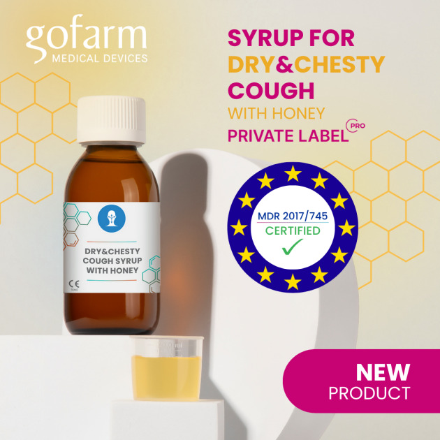 SYRUP FOR DRY & CHESTY COUGH with honey | Medical device | Private Label