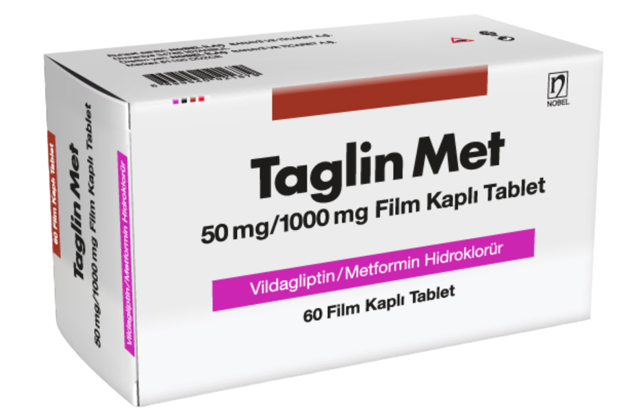 Taglin Met (Vildagliptin, Metformin HCI) 50 mg/850 mg, 50 mg/1000 mg  Film Coated Tablet