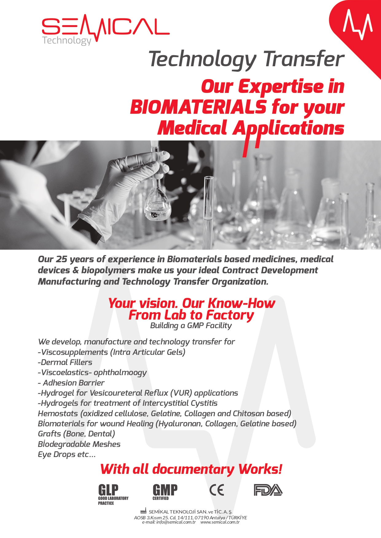 Technology Transfer | CMO | Regenerative Medicine-Medical devices | from LAB to Factory!