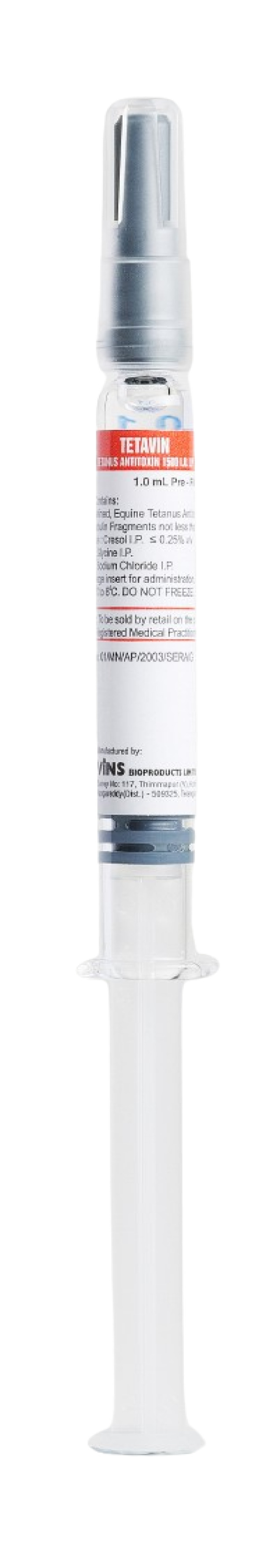 Tetanus Antitoxin 1000 Iu / 1500 Iu / 3000 Iu (1 Ml Vial)