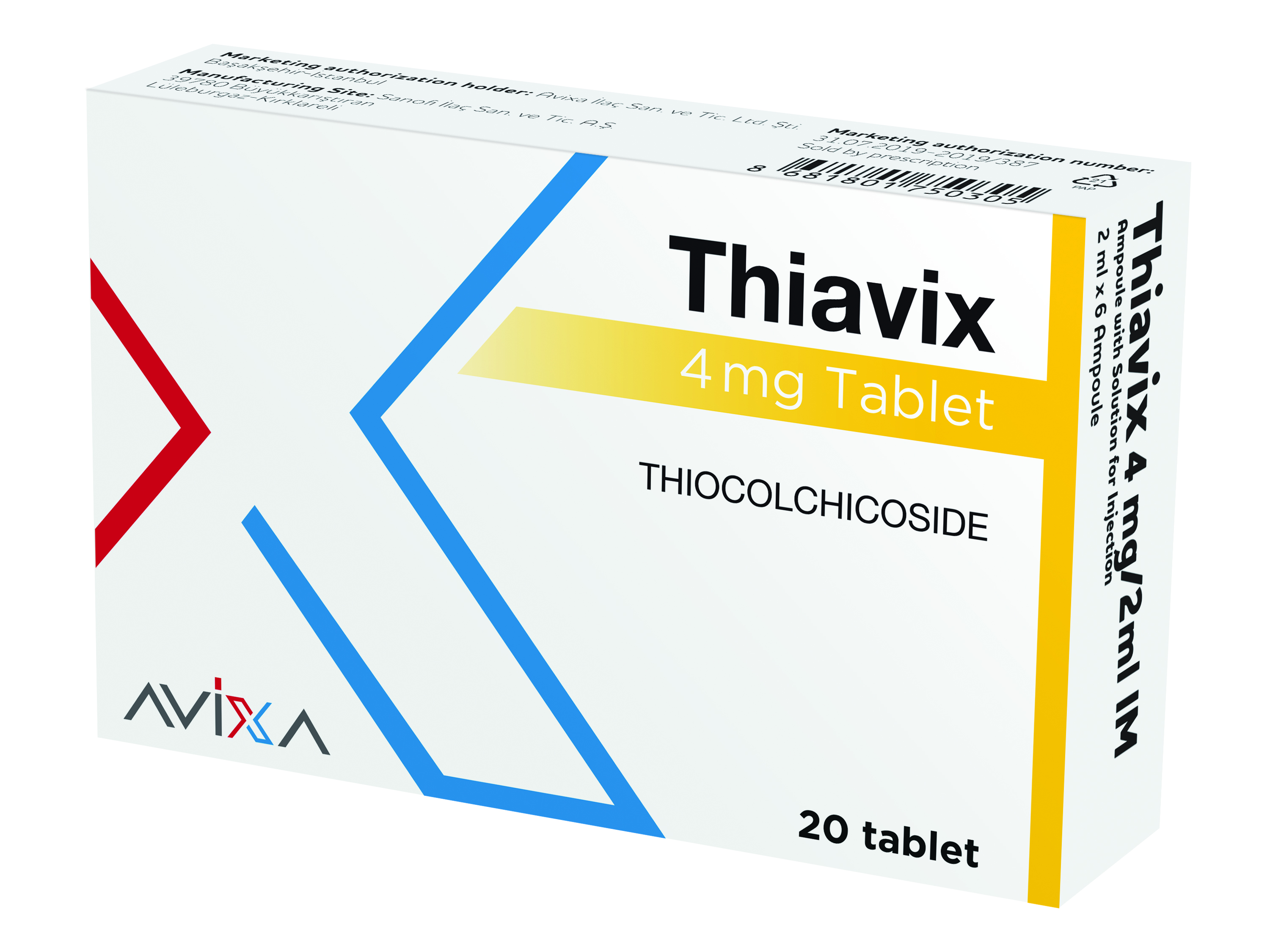 Thiavix 4 mg Tablet; 20 tablets (Thiocolchicoside)