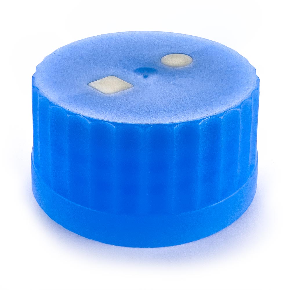 Two-component caps with and w/o port 1