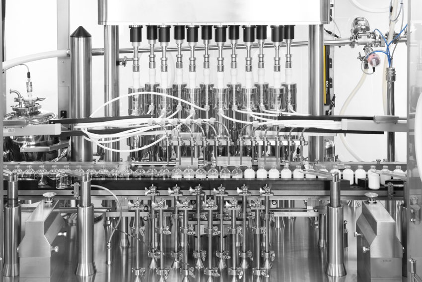Vial filling machine with 12 pumps