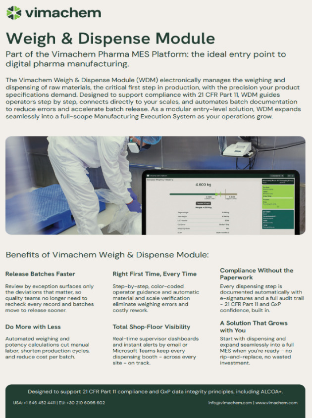 Weigh & Dispense Module (Wdm)