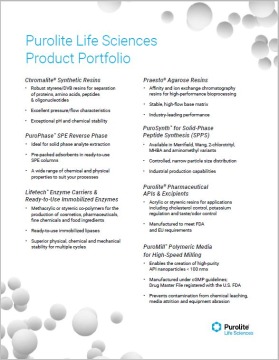 Purolite Life Sciences Product Portfolio