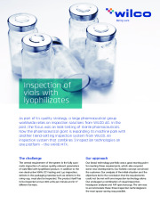 Inspection of vials with lyophilzates - Application