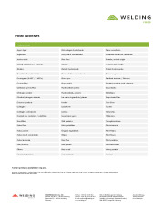 WELDING FOOD Additives Product List Q4-2022