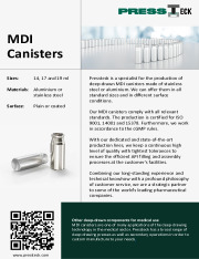 Metered dose inhaler cans / mdi canisters / pMDI cans