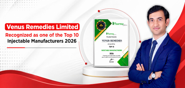Venus Remedies Recognized among the Top 10 Injectable Manufacturer Companies in India