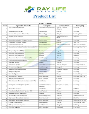 Ray Life Sciences Product List