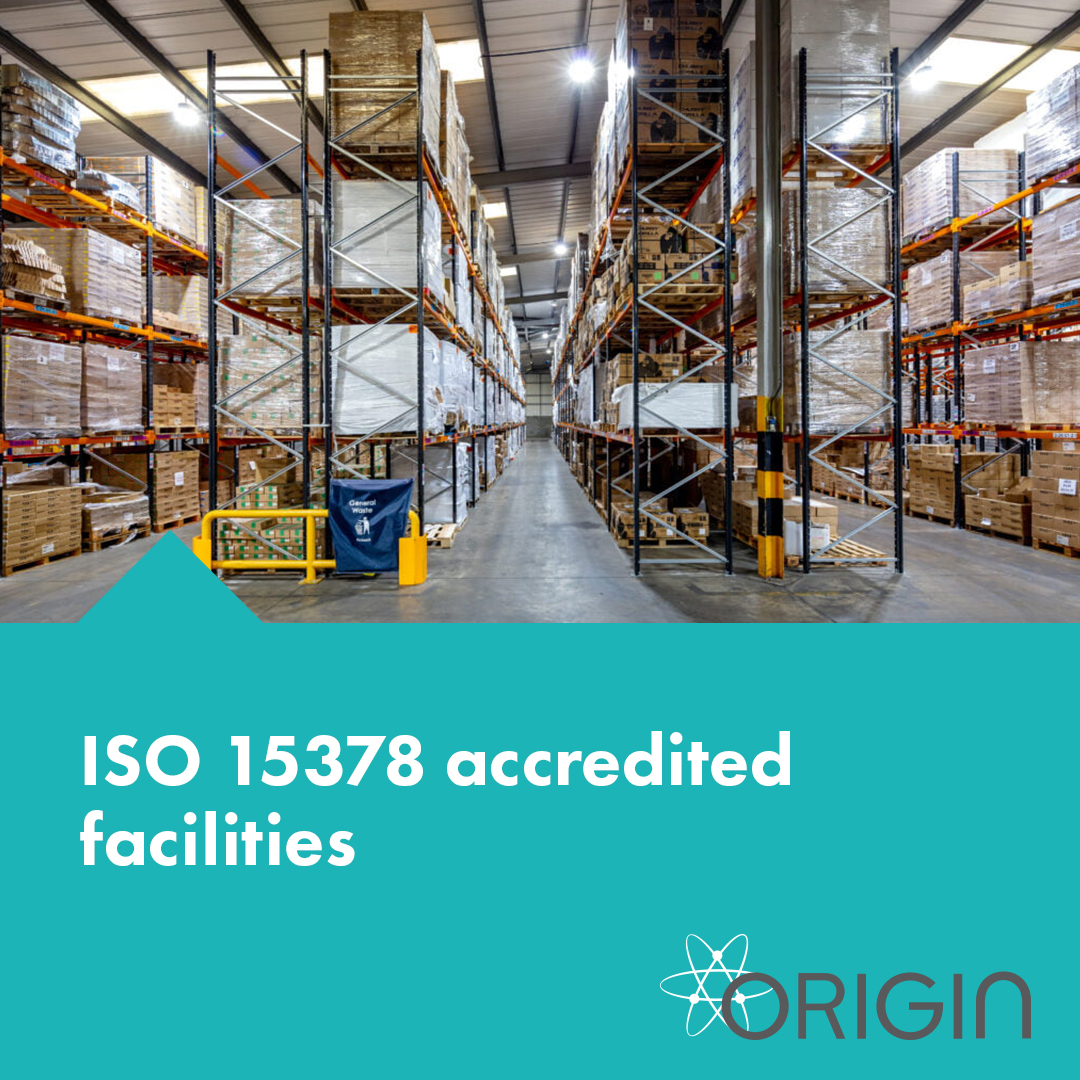 85,000 sq ft of ISO 15378 Pharmaceutical Packaging Storage