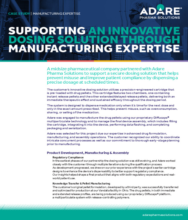 Supporting an Innovation Dosing Solution Through Manufacturing Expertise